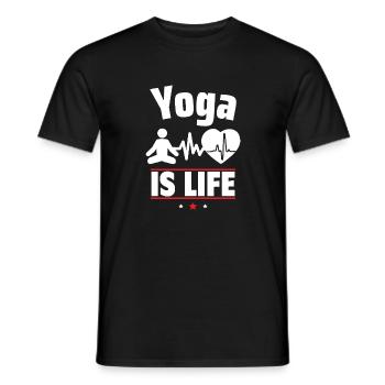 Yoga ist das Leben - Männer T-Shirt - Schwarz - Vorne - AI Model Male 178 light (178cm)