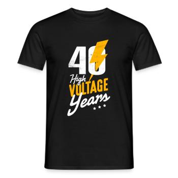 40e verjaardag - Heren T-shirt - zwart - Voor - AI Model Male 178 light (178cm)