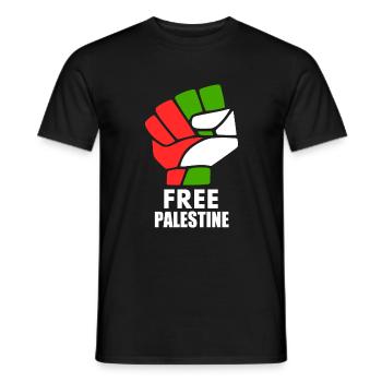 Free palestine - T-shirt homme - noir - Devant - AI Model Male 178 light (178cm)