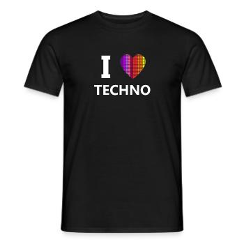 I Love Techno Schranzen Rave - T-shirt homme - noir - Devant - AI Model Male 178 light (178cm)