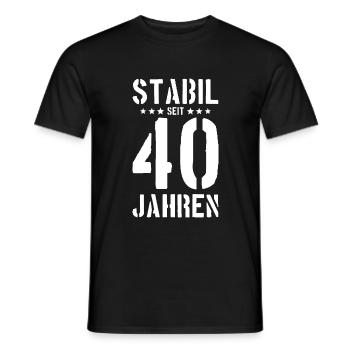 STABIL SEIT 40 JAHREN 40.GEBURTSTAG - Männer T-Shirt - Schwarz - Vorne - AI Model Male 178 light (178cm)