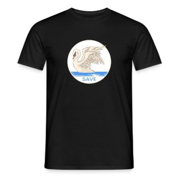 Le cygne « sauve les cygnes » Cygnes Nature Conservation Lac des cygnes - T-shirt homme - noir - Devant - AI Model Male 178 light (178cm)