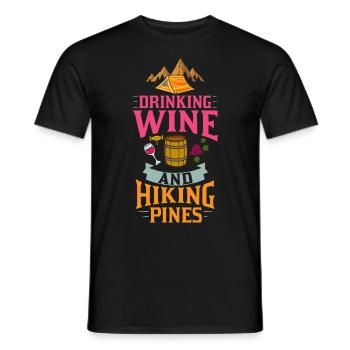 Camping Wine Drinker Beginner Camper Hiking - Men's T-Shirt - black - Front - AI Model Male 178 light (178cm)