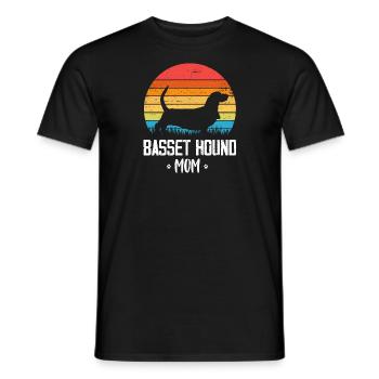 Basset Hound - Men's T-Shirt - black - Front - AI Model Male 178 light (178cm)