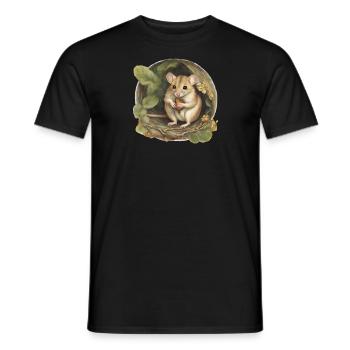 Dormouse sitting - Men's T-Shirt - black - Front - AI Model Male 178 light (178cm)