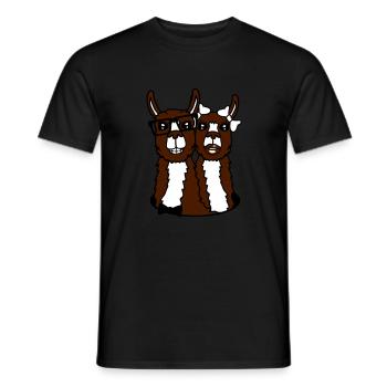 hole faces head love in love couple couples f - Men's T-Shirt - black - Front - AI Model Male 178 light (178cm)