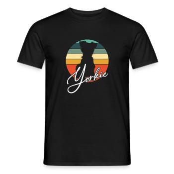 Yorkie Yorkshire Terrier Silhouette sur la roue chromatique - T-shirt homme - noir - Devant - AI Model Male 178 light (178cm)