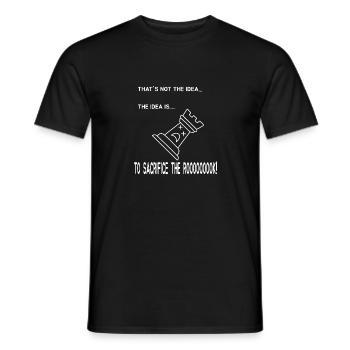 Chess Sacrifice Rook || funny chess motif - Men's T-Shirt - black - Front - AI Model Male 178 light (178cm)