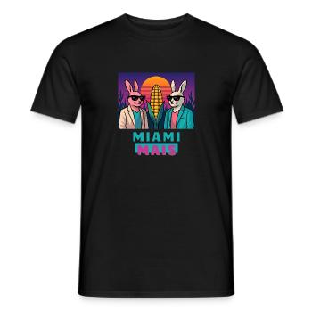 Miami Mais - Männer T-Shirt - Schwarz - Vorne - AI Model Male 178 light (178cm)