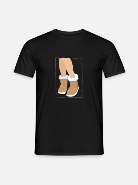 Schaffellstiefel mit Beinen - Männer T-Shirt - Schwarz