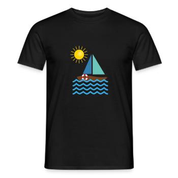 Voile - été, soleil et mer TSHIRT - T-shirt homme - noir - Devant - AI Model Male 178 light (178cm)