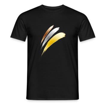 gold silver bronze - Men's T-Shirt - black - Front - AI Model Male 178 light (178cm)