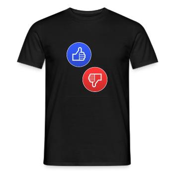 Thumbs up thumbs down Yes no Yes No Gift - Men's T-Shirt - black - Front - AI Model Male 178 light (178cm)