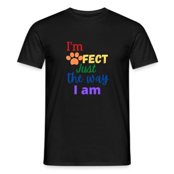 Je suis Pawfect juste la façon dont je suis Rainbow Chien parfait - T-shirt homme - noir - Devant - AI Model Male 178 light (178cm)