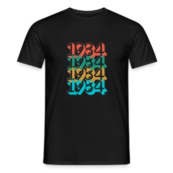 Geburtstag 1984 Retro 1984 geboren Jahr 1984 - Männer T-Shirt - Schwarz - Vorne - AI Model Male 178 light (178cm)