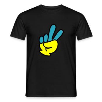 Peace Hand Ukraine - Männer T-Shirt - Schwarz - Vorne - AI Model Male 178 light (178cm)