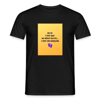 C EST UN GARÇON - T-shirt homme - noir - Devant - AI Model Male 178 light (178cm)