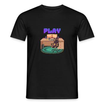 Gaming PC Desk - Men's T-Shirt - black - Front - AI Model Male 178 light (178cm)