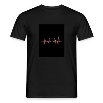 Herzschlag - Männer T-Shirt - Schwarz - Vorne - AI Model Male 178 light (178cm)