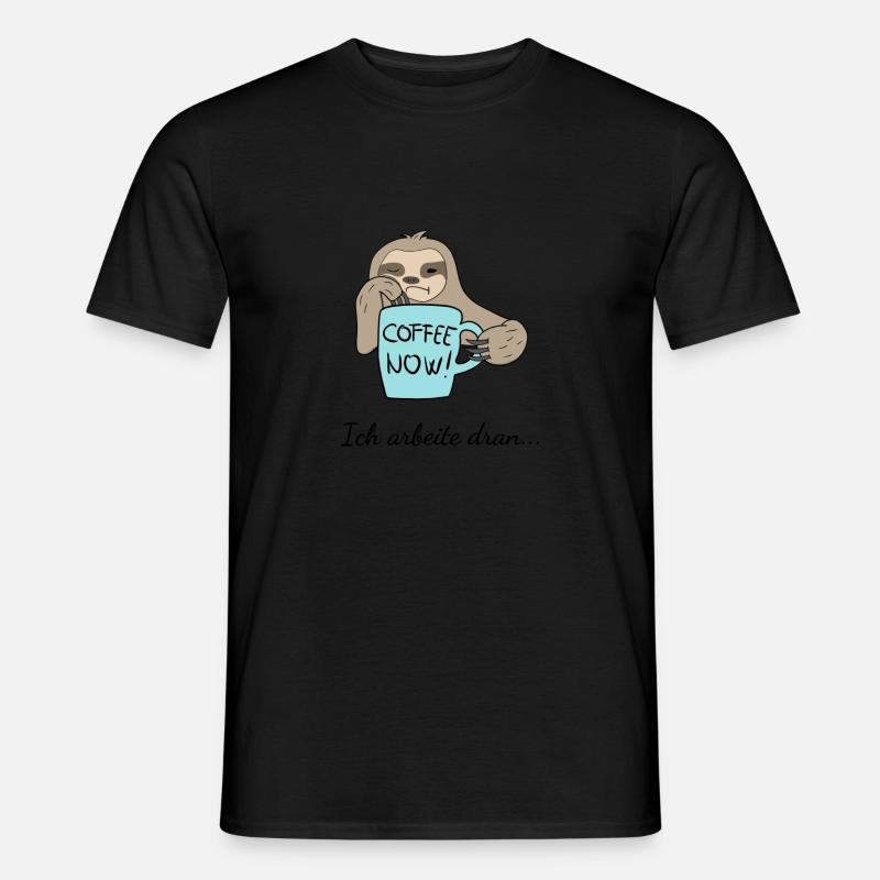 Faultier - Ich arbeite dran... - Männer T-Shirt - Schwarz