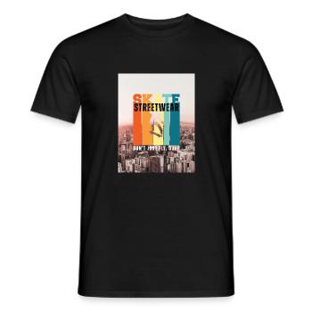Streetwear - Männer T-Shirt - Schwarz - Vorne - AI Model Male 178 light (178cm)