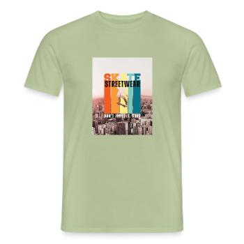Streetwear - T-shirt homme - vert sauge - Devant - AI Model Male 178 light (178cm)