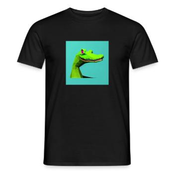 Krokodilprofil - polygonal - Männer T-Shirt - Schwarz - Vorne - AI Model Male 178 light (178cm)