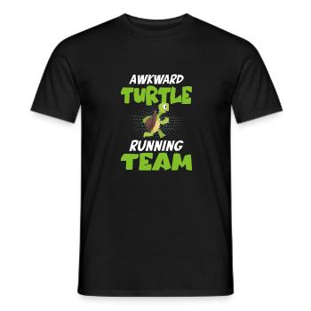 Schildkröte Awkard Turtle Running Team - Men's T-Shirt - black - Front - AI Model Male 178 light (178cm)