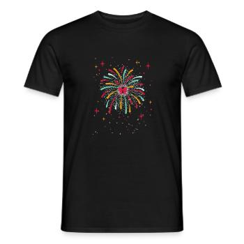 Étoiles de feux d’artifice colorées 2023 Fête du Nouvel An 2023 - T-shirt homme - noir - Devant - AI Model Male 178 light (178cm)