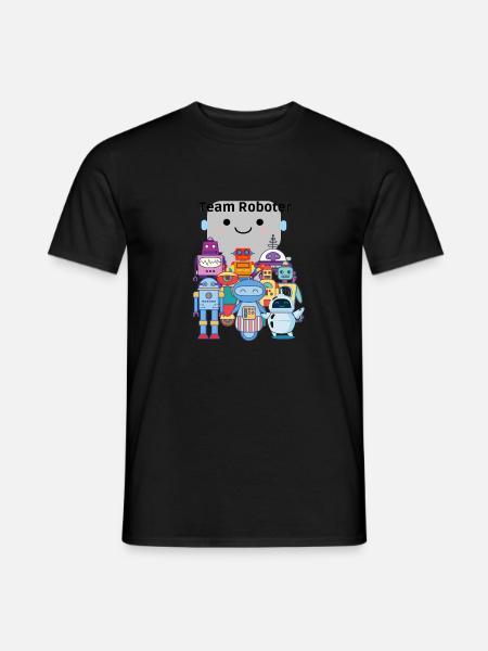 Team Roboter - Männer T-Shirt - Schwarz