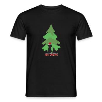 Pfotschafter X-Mas - dog, cat, Christmas tree - Men's T-Shirt - black - Front - AI Model Male 178 light (178cm)