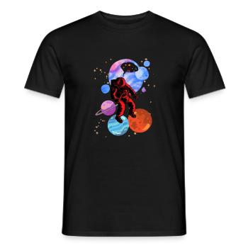 Astronaut Stencil Styles - Men's T-Shirt - black - Front - AI Model Male 178 light (178cm)