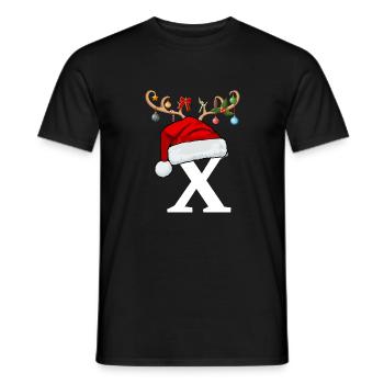 Brief X Weihnachtsmütze - Männer T-Shirt - Schwarz - Vorne - AI Model Male 178 light (178cm)