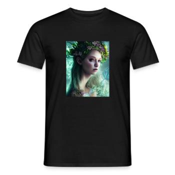 Mystische Fee Elfen Prinzessin High Resolution - Männer T-Shirt - Schwarz - Vorne - AI Model Male 178 light (178cm)