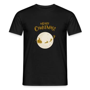 T-shirt de Noël pour de belles fêtes en famille. - T-shirt homme - noir - Devant - AI Model Male 178 light (178cm)