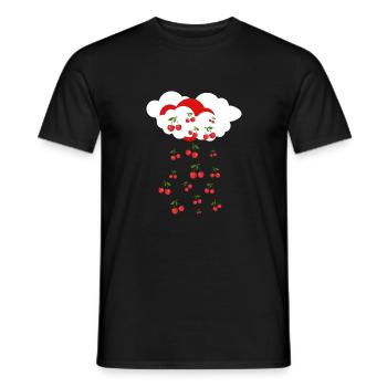 Cherry rain - Men's T-Shirt - black - Front - AI Model Male 178 light (178cm)