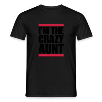 at The Crazy Aunt - Men's T-Shirt - black - Front - AI Model Male 178 light (178cm)