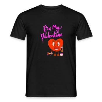 Sei mein Valentinsherz Maskottchen Cartoon Stil - Männer T-Shirt - Schwarz - Vorne - AI Model Male 178 light (178cm)