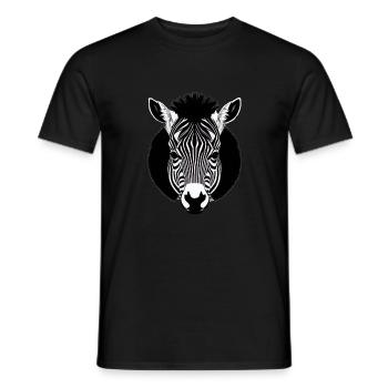 Fun Zebra Cartoon Funny Nature Animal Safari 11 - T-shirt homme - noir - Devant - AI Model Male 178 light (178cm)