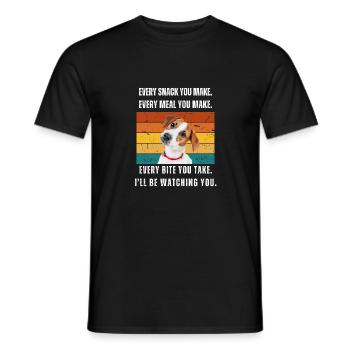 Every Snack You Make. Jack Russel Retro Design - Men's T-Shirt - black - Front - AI Model Male 178 light (178cm)