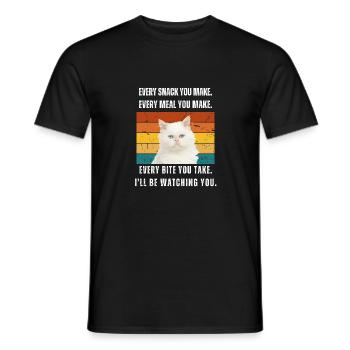 Chaque collation que vous préparez. Chat persan Retro Design - T-shirt homme - noir - Devant - AI Model Male 178 light (178cm)