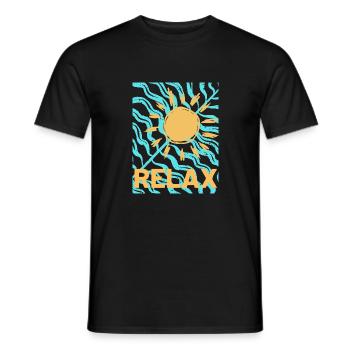 relax - Männer T-Shirt - Schwarz - Vorne - AI Model Male 178 light (178cm)