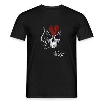 Skull mit Zigarette - Männer T-Shirt - Schwarz - Vorne - AI Model Male 178 light (178cm)