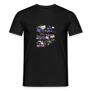 Fleurs printanières - Réveil printanier - T-shirt homme - noir - Devant - AI Model Male 178 light (178cm)