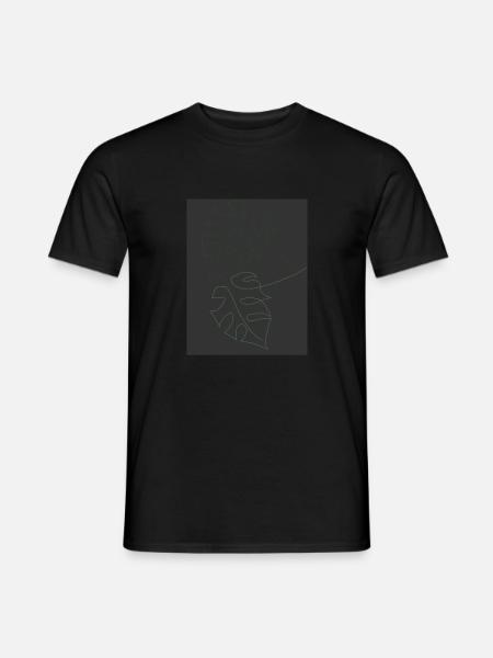 Oneline Pflanze - Männer T-Shirt - Schwarz