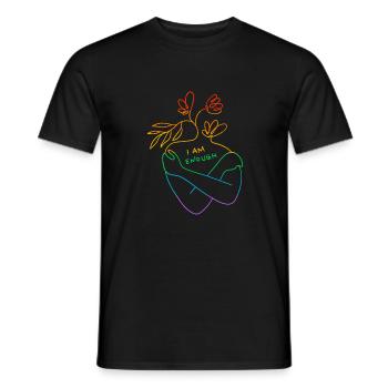 Gay Pride Parade LGBTQ+ Rainbow Flag Body Positive - Men's T-Shirt - black - Front - AI Model Male 178 light (178cm)
