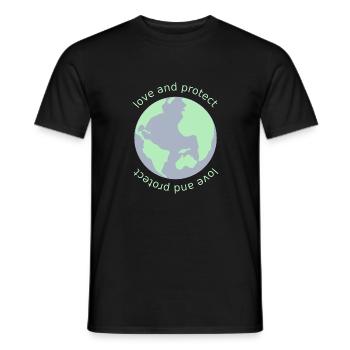 Aimer et protéger la planète Terre Cadeau climatique - T-shirt homme - noir - Devant - AI Model Male 178 light (178cm)