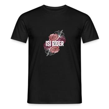 Isi Rider Fleur Rétro - T-shirt homme - noir - Devant - AI Model Male 178 light (178cm)