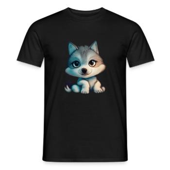 Little Wolf - Männer T-Shirt - Schwarz - Vorne - AI Model Male 178 light (178cm)