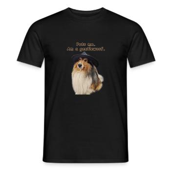Pats me. Am a gentlewoof. Shetie Hund Doggolingo - Männer T-Shirt - Schwarz - Vorne - AI Model Male 178 light (178cm)